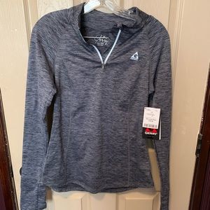 Fleece long sleeve workout top.